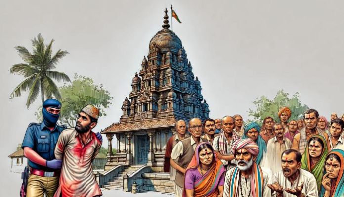 Shamsad arrested by police for temple vandalism in a Hindu temple in Sitapur