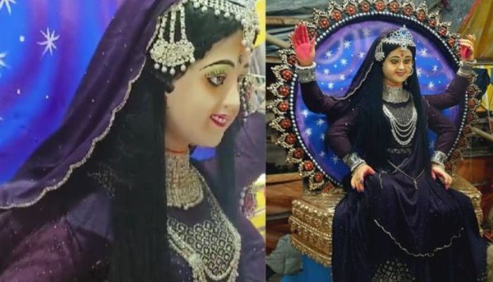 MP: Burqa-like attire used for Durga idol in Indore, case registered after Bajrang Dal outrage