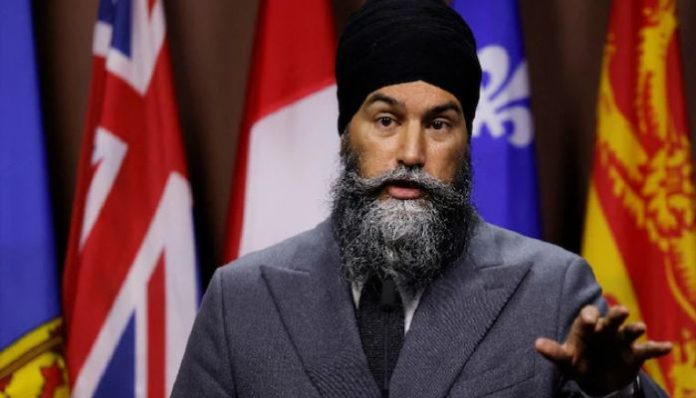 Pro-Khalistani Canadian politician Jagmeet Singh calls for 'sanctions' on Indian diplomats during press conference, reporters laugh at his stupidity
