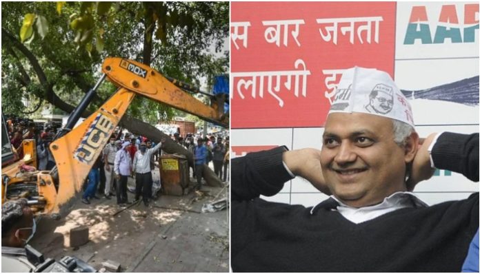 Delhi: AAP MLA Somnath Bharti forces Chhat Puja at DDA Park; rolls JCB damaging govt forest property, booked