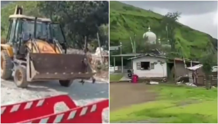 Maharashtra: Illegal Dargah built near Navi Mumbai airport removed after complaints from Hindu organizations, demolition underway in police presence