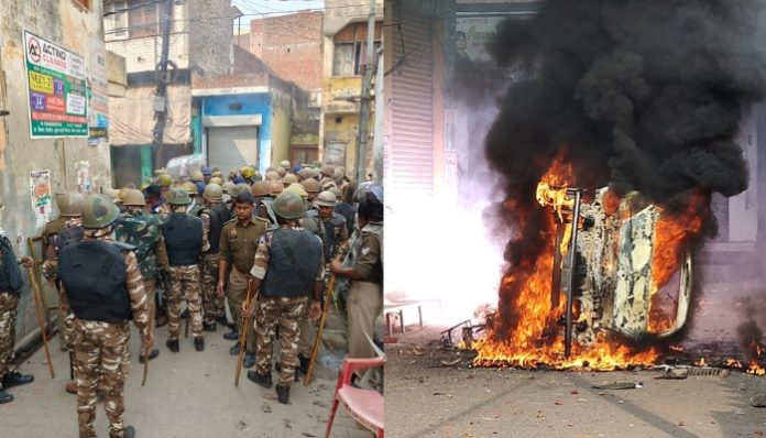 Sambhal violence at Jama Masjid: Mob attacks police, torch vehicles