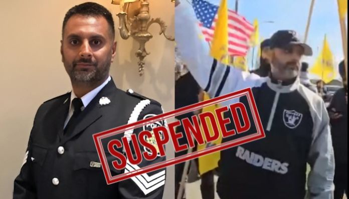 Peel Police suspended Seargent Harinder Sohi for doubling as Khalistani protester