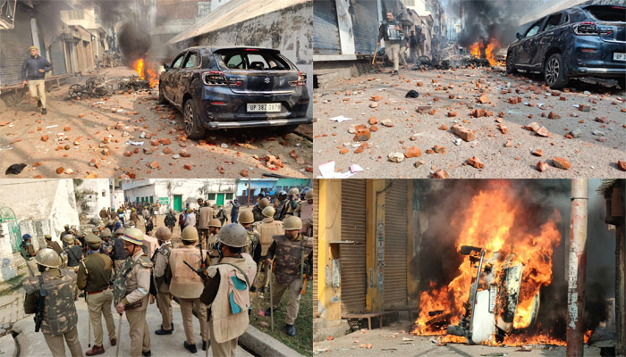 Sambhal Mosque Survey: Stone pelting and arson by Islamists in Uttar Pradesh, police resort to tear gas and baton charge to bring situation under control