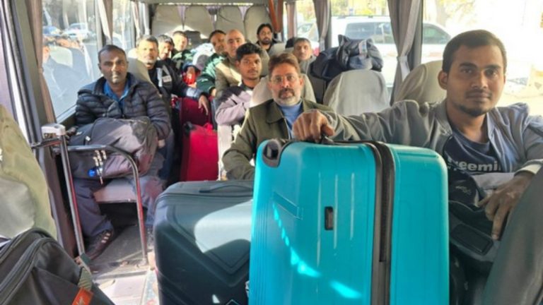 75 Indian nationals evacuated from Syria arrive at Delhi airport, Indian Embassy teams drove them to Beirut in Lebanon