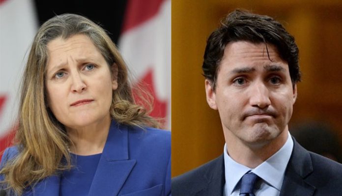 Trudeau political crisis after Chrystia Freeland resigns from cabinet