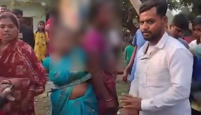 Tribal women tied to a pole over religious conversion allegations in Balasore district
