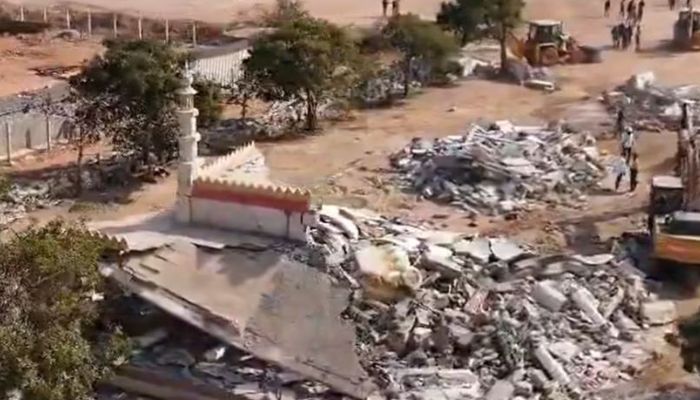 Okha: Dargah illegally built on Gujarat Maritime Board’s land bulldozed during demolition drive against illegal encroachments