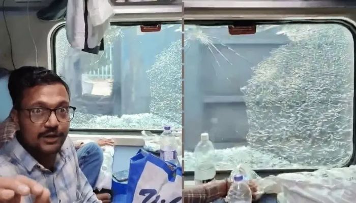 Maharashtra: Stones pelted on Taptiganga Express carrying Maha Kumbh devotees in Jalgaon