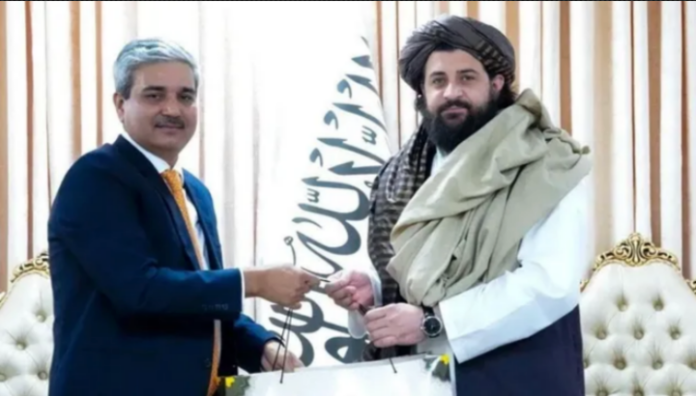 Indian diplomat JP Singh meeting Afghanistan's acting defence minister