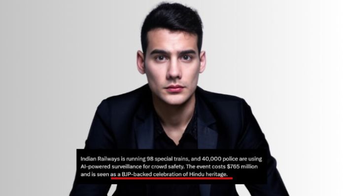 Fact Check: No, Mario Nawfal, Maha Kumbh Mela is not a BJP-backed celebration of Hindu heritage