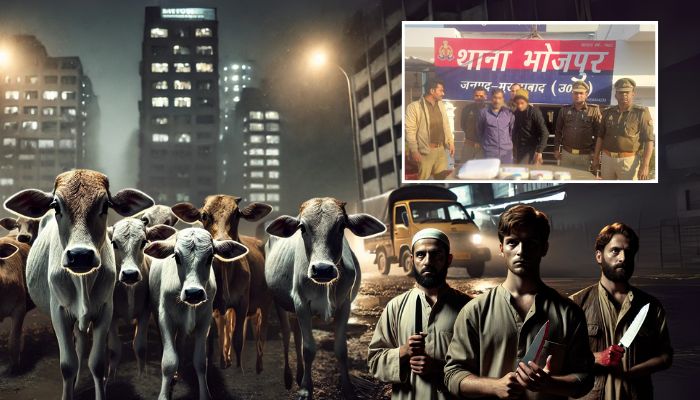 Uttar Pradesh: Mursaleen, Hasnain, Yameen, Zeeshan, and Junaid involved in illegal cow slaughter arrested after gunfight in Bhojpur