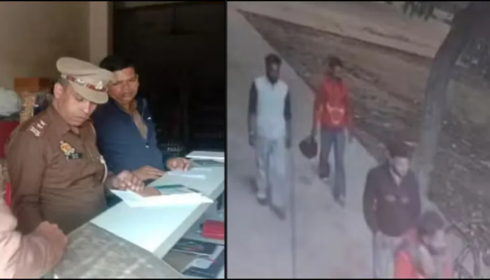 Police involved in the investigation (L), Khalistani terrorists captured on camera (R).