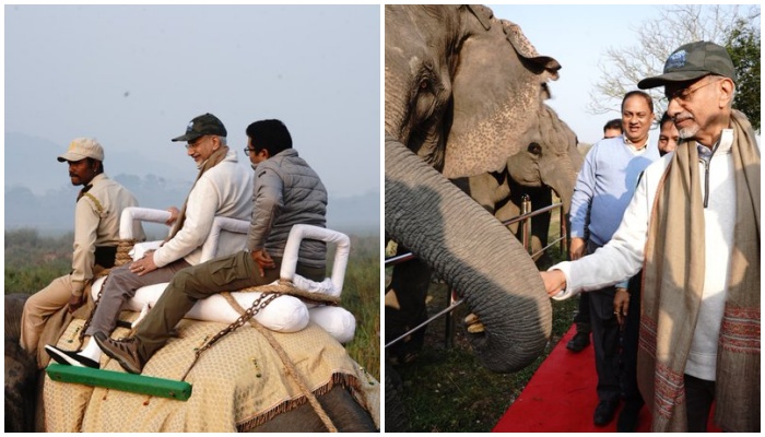 EAM Jaishankar accompanies Ambassadors from 45 nations for elephant safari in Kaziranga National Park, Assam