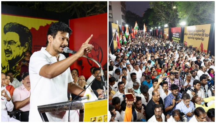 Tamil Nadu: Udhayanidhi Stalin leads DMK protest against National Education Policy, claims trilingual model is ‘Hindi imposition’