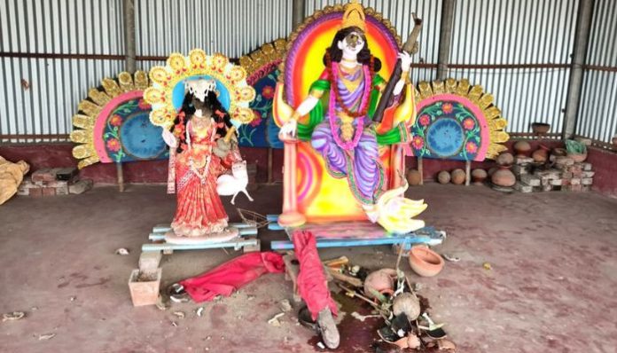 Dhaka: Attack on Hindus continue unabated, temple vandalised, Saraswati idol broken