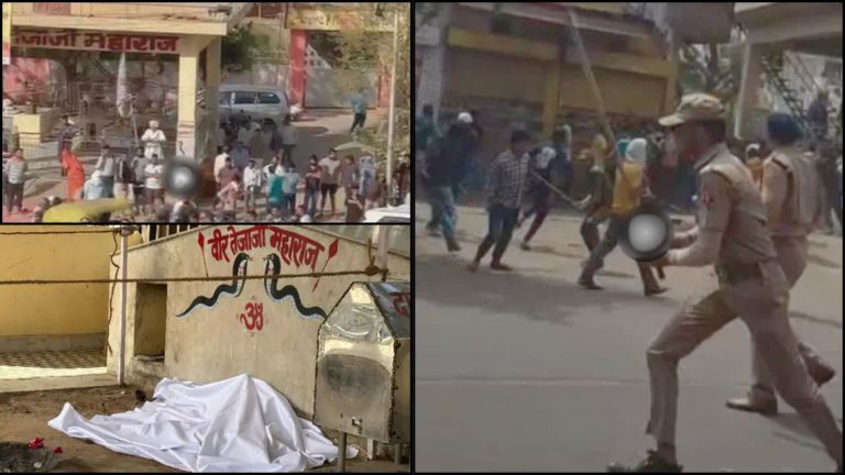 Jaipur: Clashes erupt after miscreants vandalised the idol of Veej Tejaji Marahaj, locals block roads demanding action