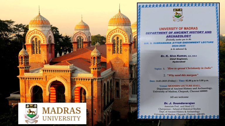 Pamphlet saying Madras University is holding lecture titled “How To Spread Christianity In India” goes viral, sparks online outrage