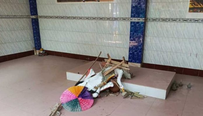Sirajganj: Hindu temple found vandalised, idol of Goddess Saraswati broken