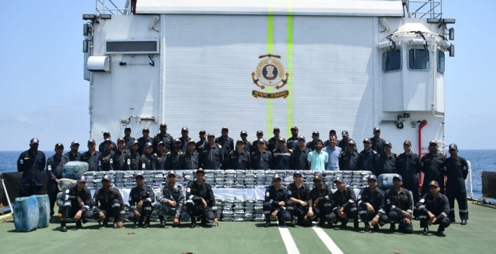 Indian Coast Guard and Gujarat ATS chase smugglers, seize over 300 kg of narcotics near International Maritime Boundary Line in the Arabian Sea