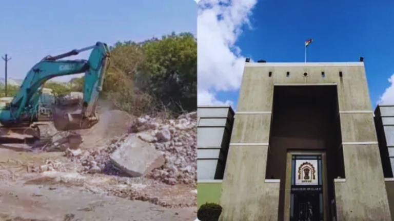 Illegal Dargah on the Rajkot-Ahmedabad highway demolished after HC declares it unauthorised construction on encroached govt land