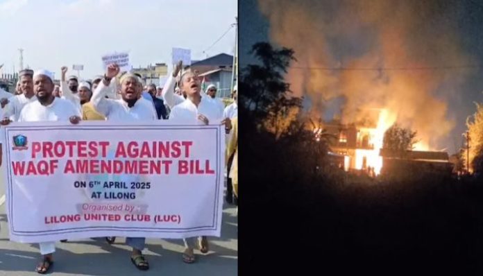 Manipur: Muslim mob resorts to violence, attacks security forces and carries out arson over Waqf Amendment Act
