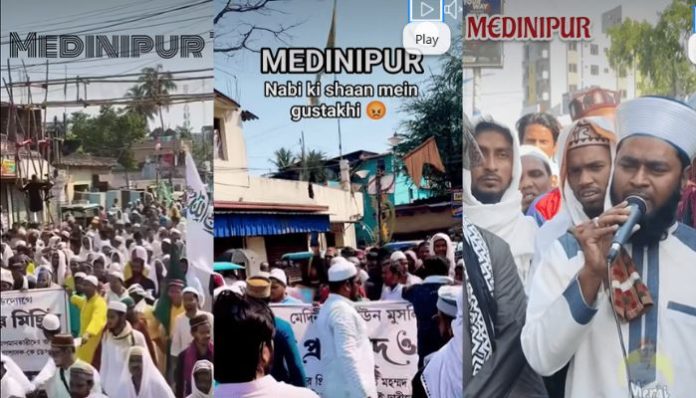 Medinipur: Muslim mobs raise 'Sar Tan se Juda' slogans after accusing Hindu man of committing blasphemy, TMC leader incites violence