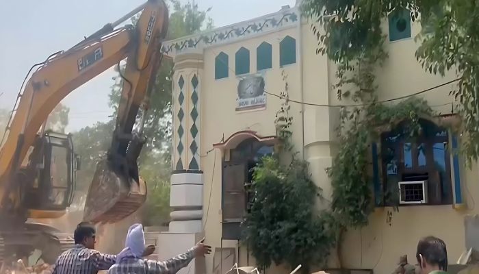 Bulldozer razes 50-year-old illegal mosque in Faridabad over forest land encroachment, says civic body