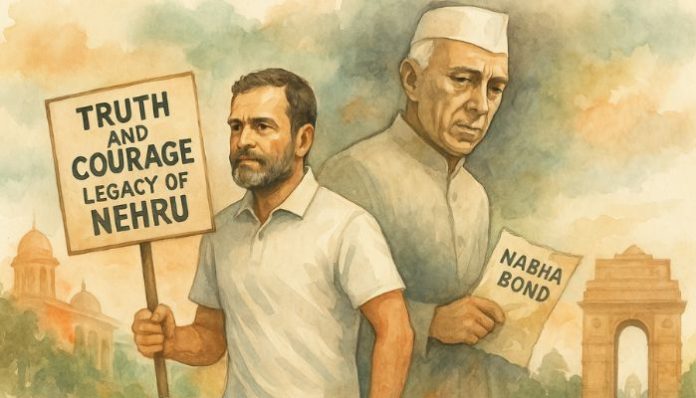 Rahul Gandhi praises Nehru's courage to confront fear, forgets Nabha jail bond surrender