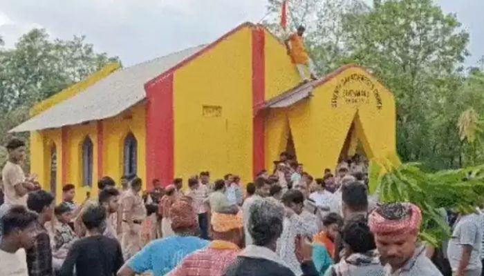 Chhattisgarh: Newly converted Christian man damages under-construction Hanuman temple in Raigarh using JCB