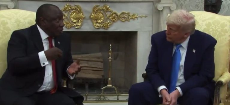 Trump raises the ‘white genocide in South Africa’ issue during his meeting with President Ramaphosa, shows video of opposition leader calling for killing of white farmers