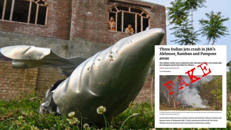 The Hindu amplifies Pakistani propaganda that three Indian fighter jets crashed in Kashmir, deletes report after being called out