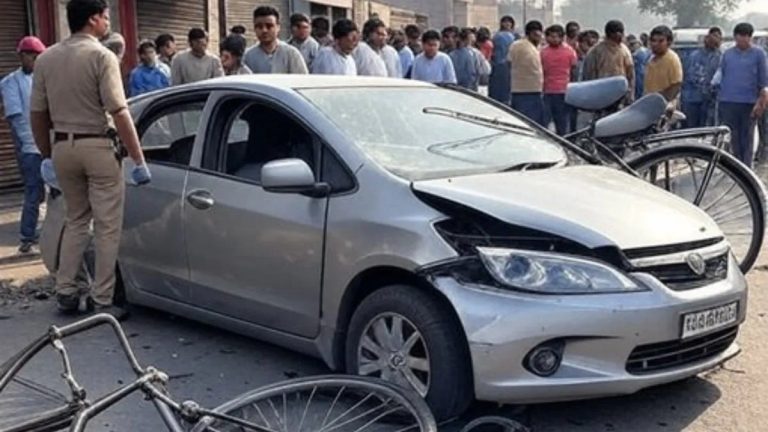 New Delhi: 2 killed, 3 injured as speeding car rams cyclist, slums in Janakpuri