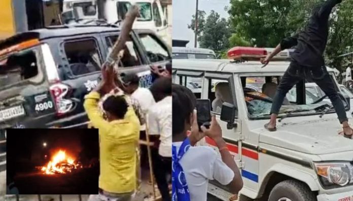 UP: 'Bhim Army' and supporters of Chandrashekhar Azad's party unleash mayhem, pelt stones and torch police vehicles