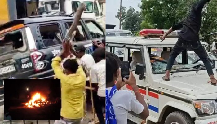UP: ‘Bhim Army’ and supporters of Chandrashekhar Azad’s party unleash mayhem, pelt stones and torch police vehicles