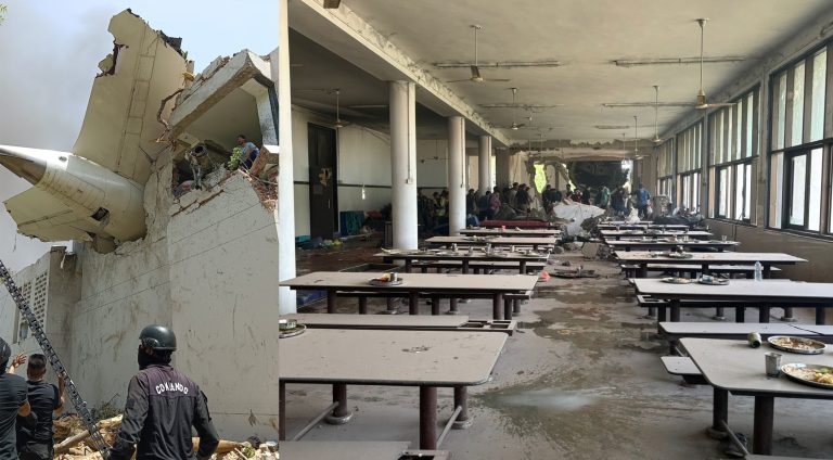 Ahmedabad plane crash: Air India’s Boeing 787-8 crashed into doctors’ hostel of BJ Medical College, photos show walls destroyed, plane parts lodged into the building