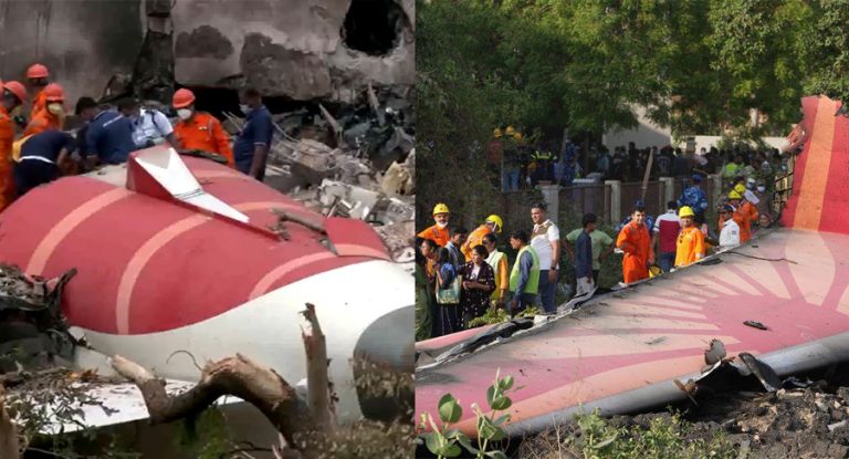 NSG, NDRF, Air Force, FSL, Fire Rescue Force, AAIB, DGCA, and CISF teams inspect the wreckage of crashed Air India Boeing 787 aircraft