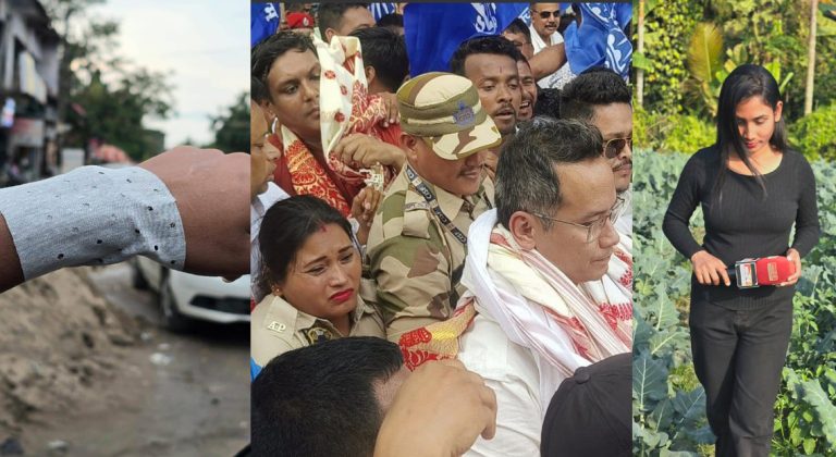 Assam: Female journalist injured, her cloths torn, as unruly Congress workers create a ruckus while welcoming Gaurav Gogoi in Jorhat