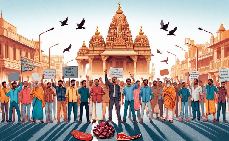 The growing ‘trend’ of throwing meat pieces in front of temples, a co-ordinated campaign to desecrate sacred Hindu places?