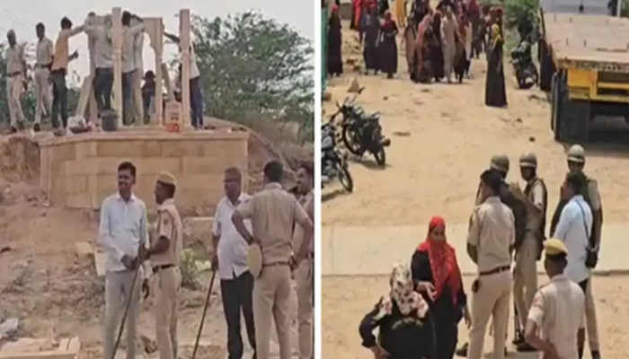 Jaisalmer: Violent Muslim mob including women and kids launches attack on Hindu villagers to stop re-construction of historic cenotaphs, cops injured in stone pelting