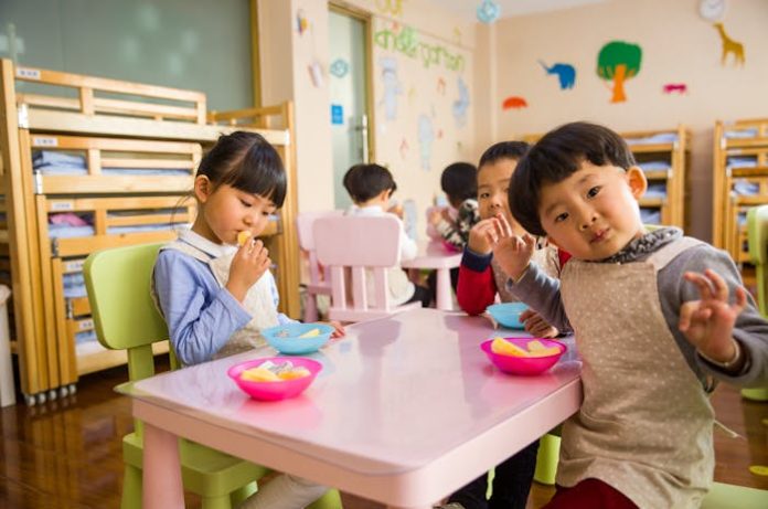 Children at Kindergarten school in China