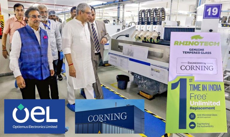 Minister Ashwini Vaishnaw inaugurates India’s first Tempered Glass manufacturing facility, Optiemus to make ‘Engineered by Corning’ glasses in Noida