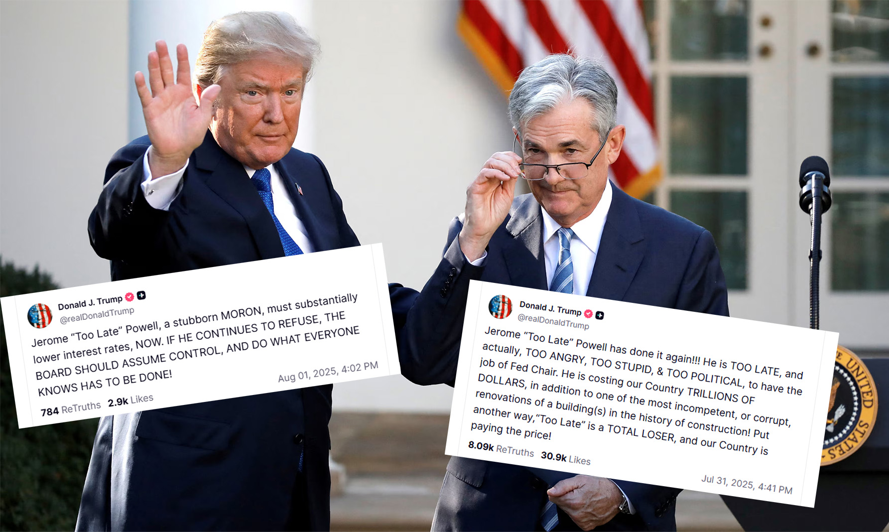 Trump Calls on Fed Board to Overrule Powell