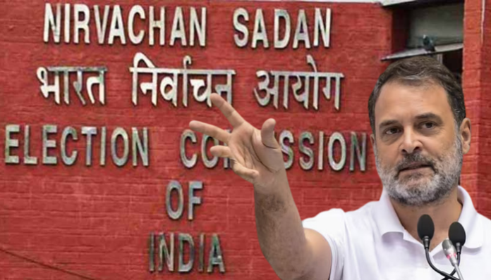 Rahul Gandhi threatens ECI officials with consequences.