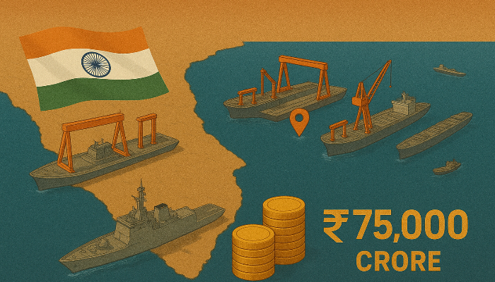 Modi govt plans three shipbuilding clusters at the cost of 75,000 crore on east and west coasts of India, discussions between domestic and foreign companies underway