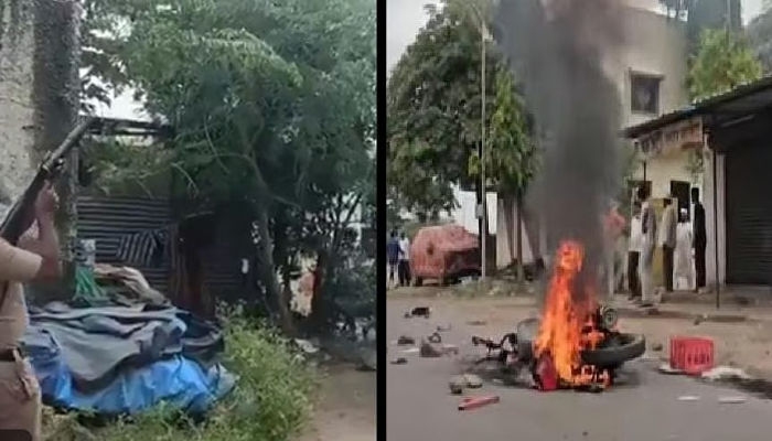 Pune: Syed shares offensive post on social media leading to protest from the Hindu community in Yavat, watch video