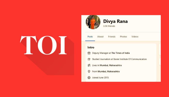 The Times of India distances itself from ‘Deputy Manager’ who abused my mother as ran*i and hij*a, first claims not our employee and then calls Facebook handle ‘fake account’ of staffer