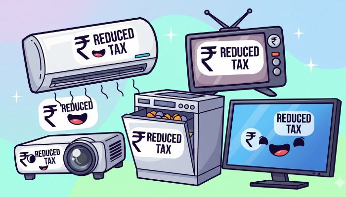 GST Council announces major tax cuts on electronics items, bringing down GST on TVs, ACs, dishwashers and others from 28% to 18% ahead of festive season