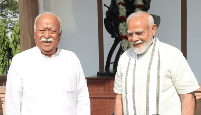 PM Modi applauds the RSS in Mann Ki Baat.