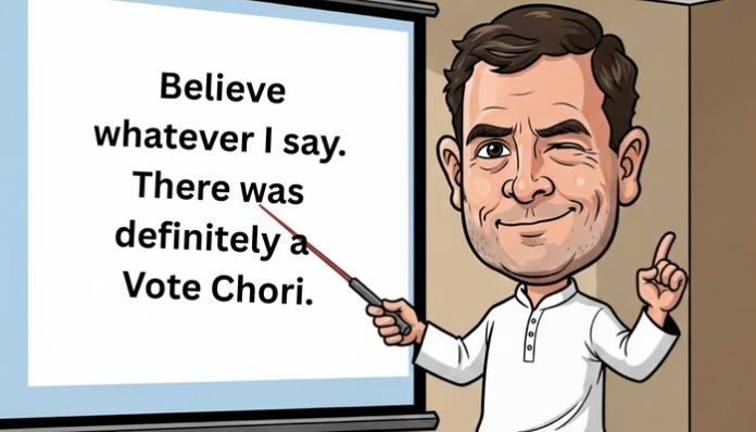 Rahul Gandhi repeated his same old lies about vote theft.